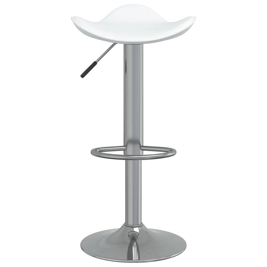 Sgabello da Bar Bianco in Acciaio Cromato e Pelle Sintetica cod mxl 57328