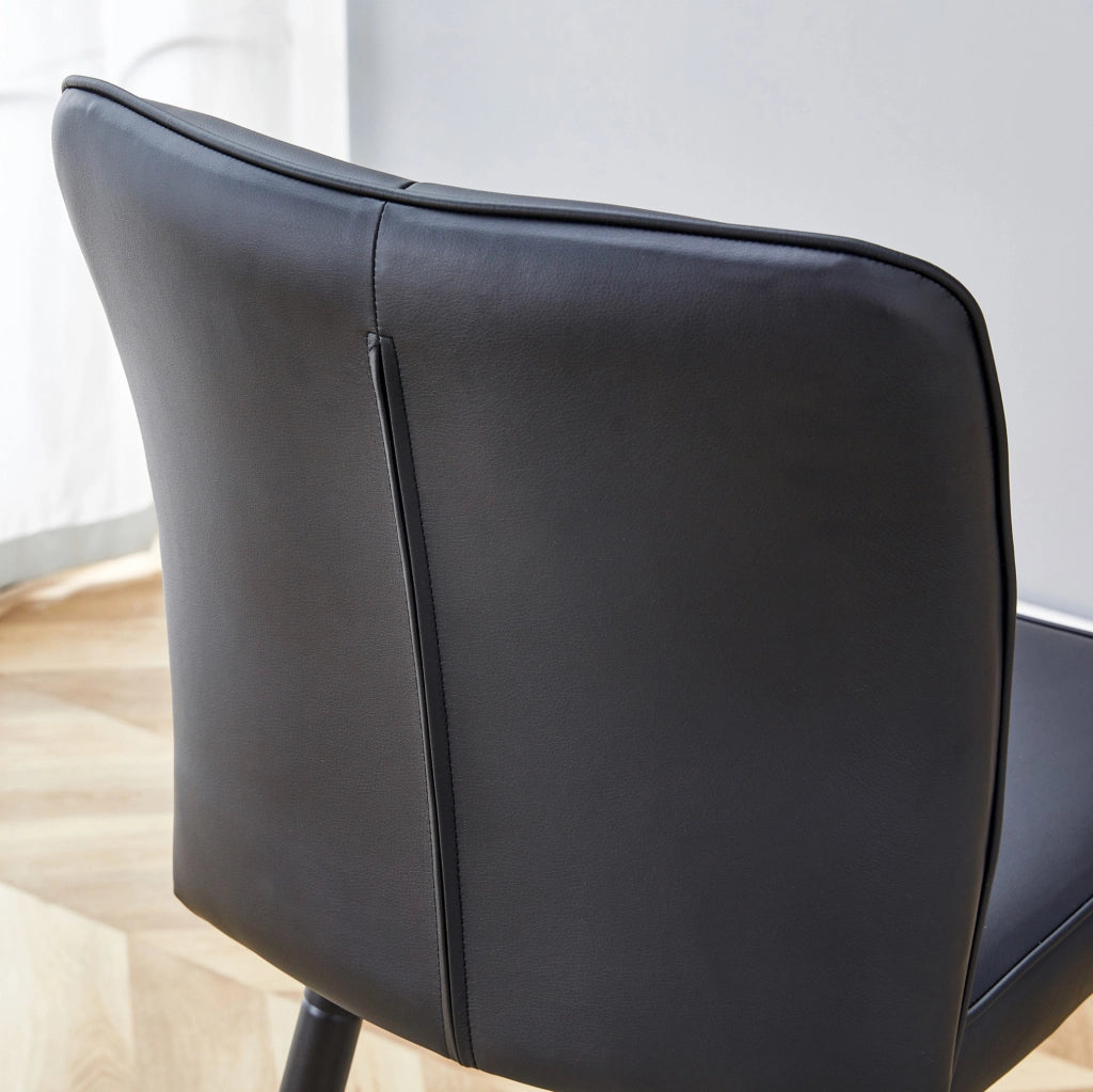 Sgabello da bar nero con schienale ergonomico in PU