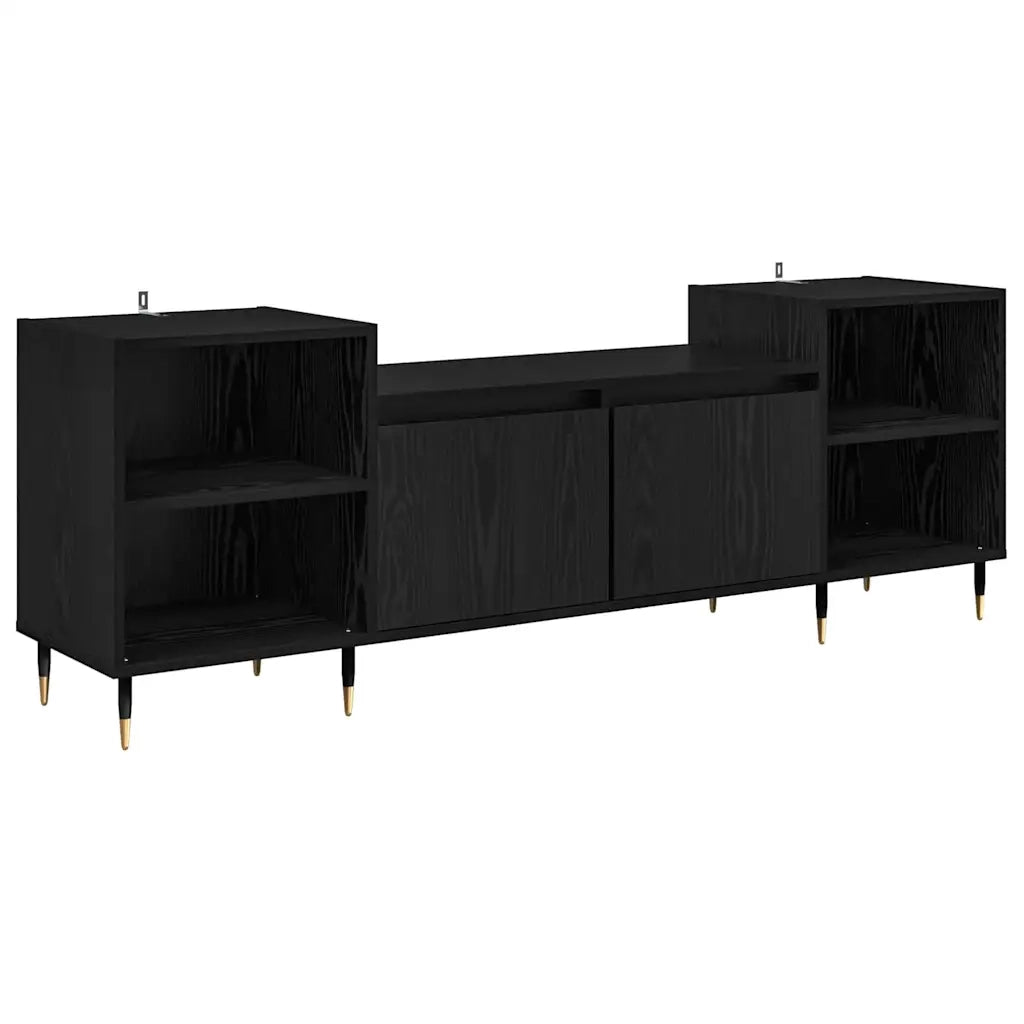 Mobile TV Rovere Nero 160 x 35 x 55 cm Legno multistrato 882725
