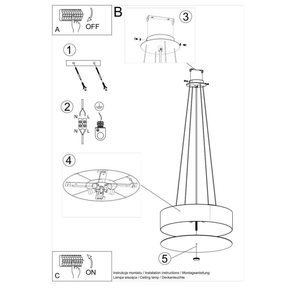 Lampadario SKALA 50 bianco