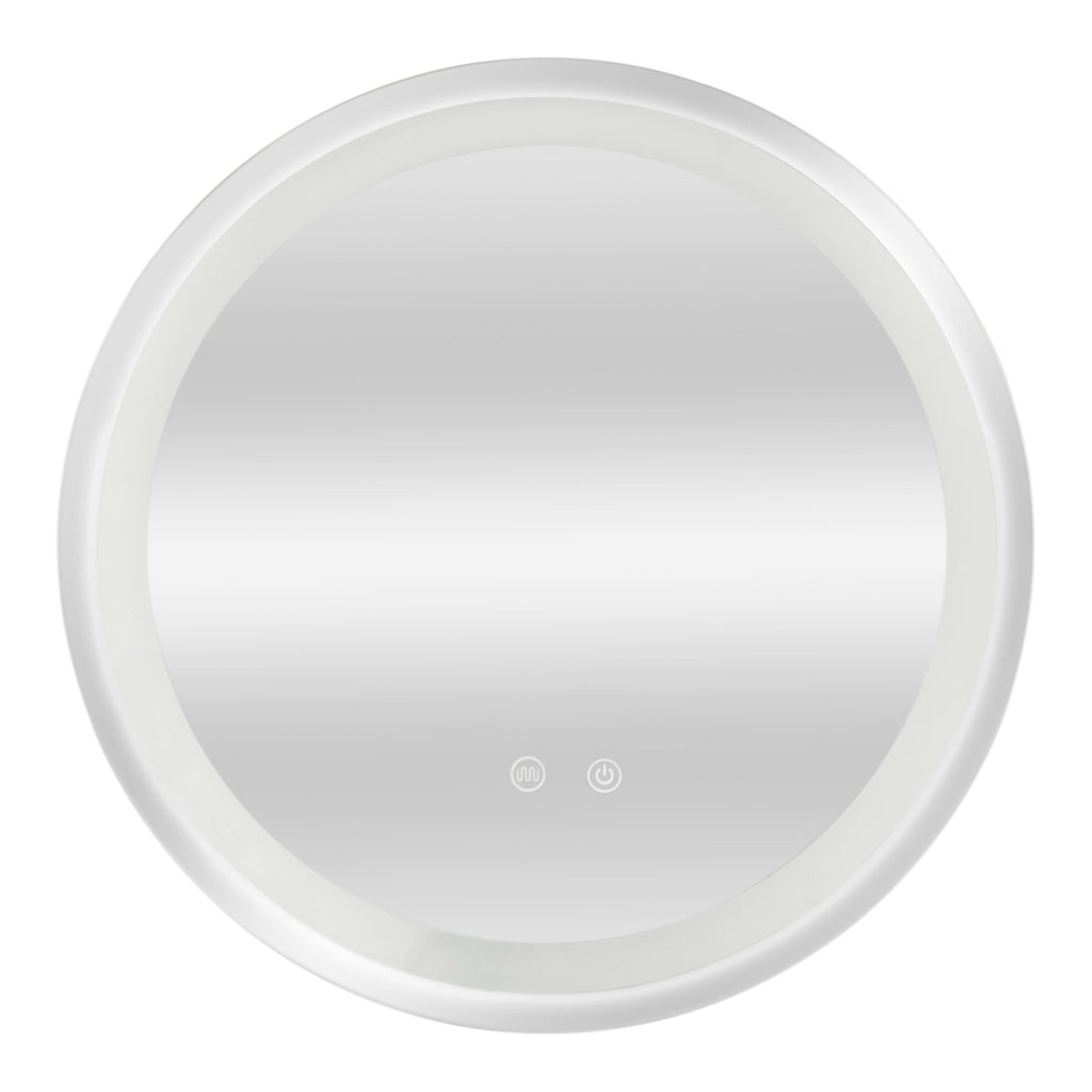 Specchio LED da Parete Maratea Multifunzionale Ø80 cm Cornice Argentata pro.tec