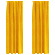 Tende Oscuranti | Tende Blackout 2 pz Giallo senape 140 x 225 cm Velluto