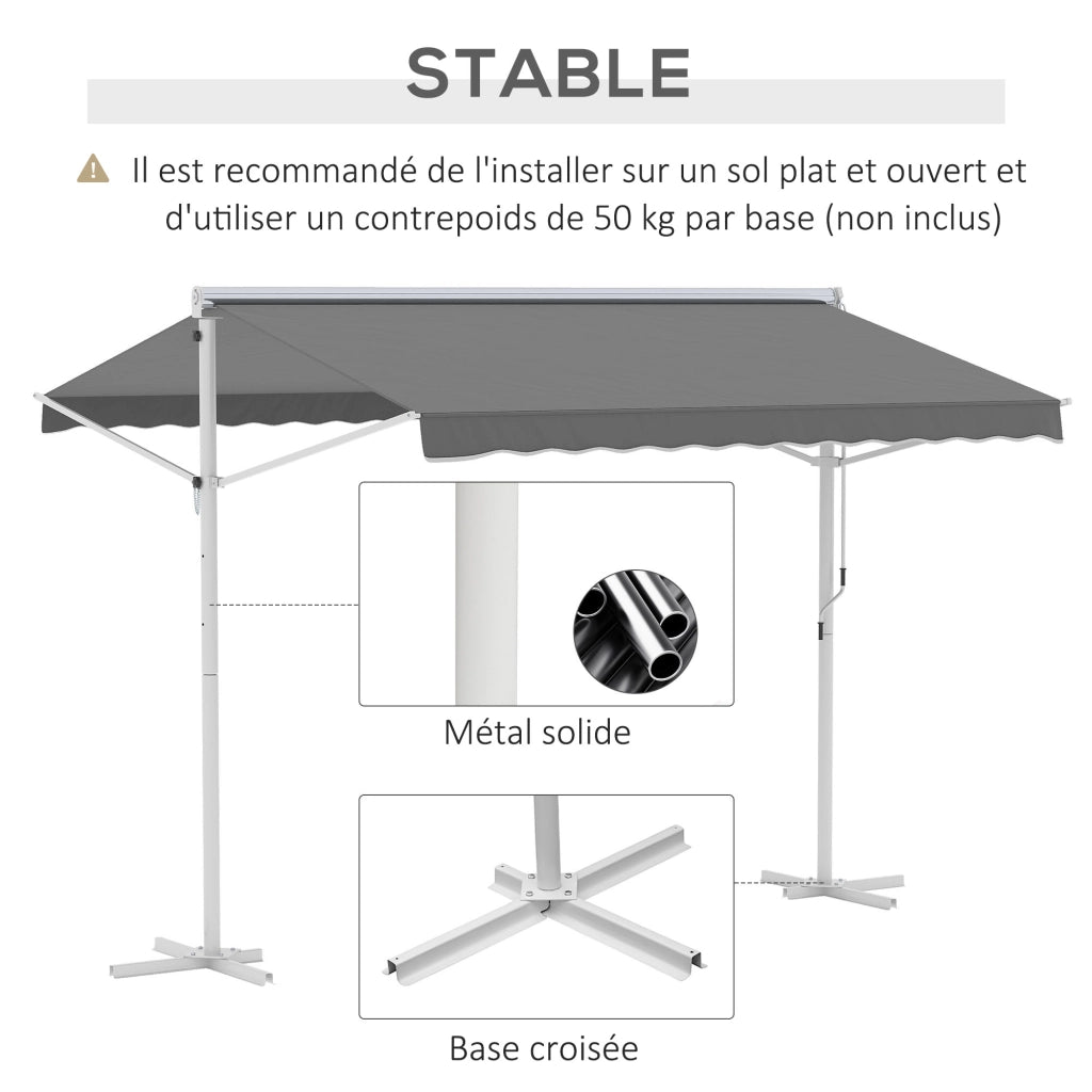 Tenda da giardino 3x3m ¨C zephmum ¨C Bianco grigio poliestere acero