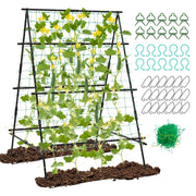 Trellis a telaio a supporto per piante per viti rampicanti-Verdure uva struttura da giardino per letto elevato con rete per rampicanti Nero