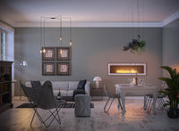 Camino a Bioetanolo da Parete/Incasso 150x49 cm Frame 1500 Bianco con Vetro