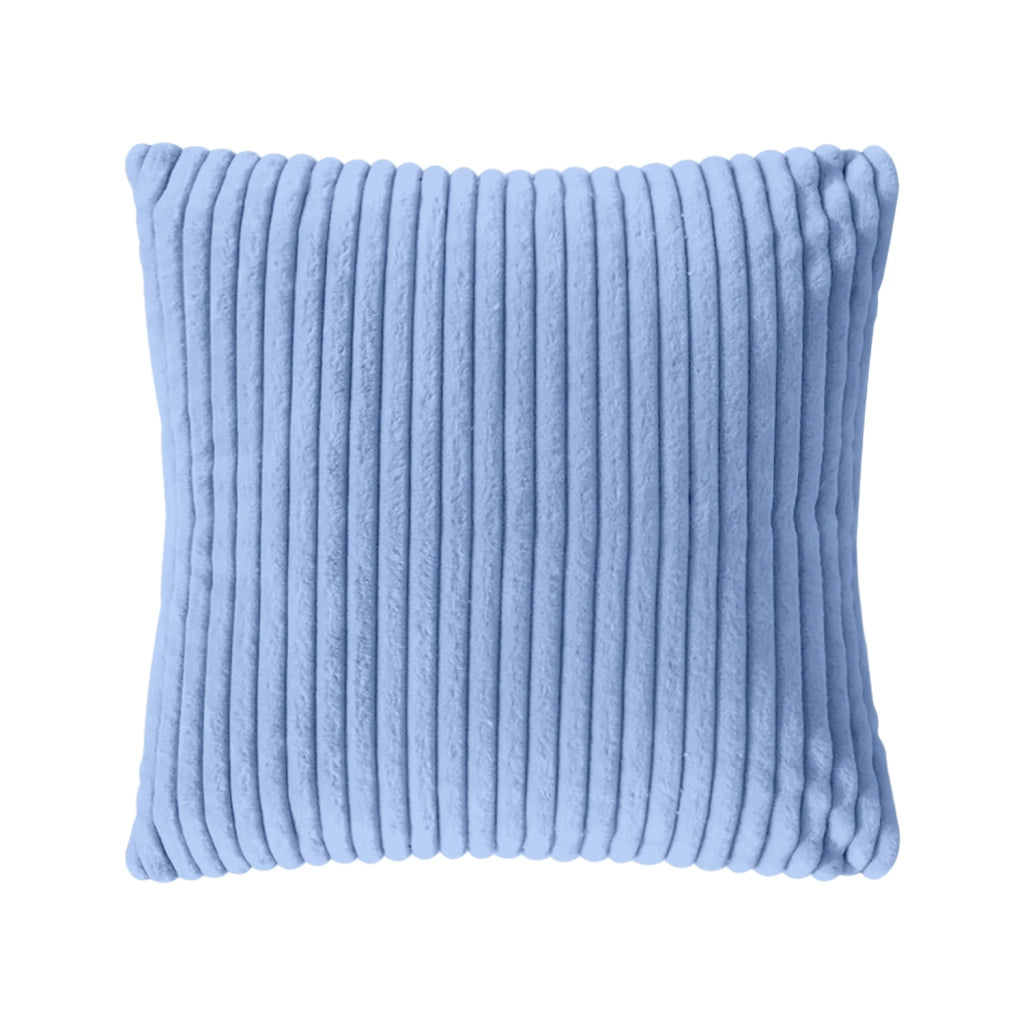 Cuscino In Ciniglia Quadrato Anima Compresa 50 x 50 Con Zip Fodera Moderna Super Morbido Per Divano Camera Letto Copri Cuscini Con Imbottitura - Azzurro