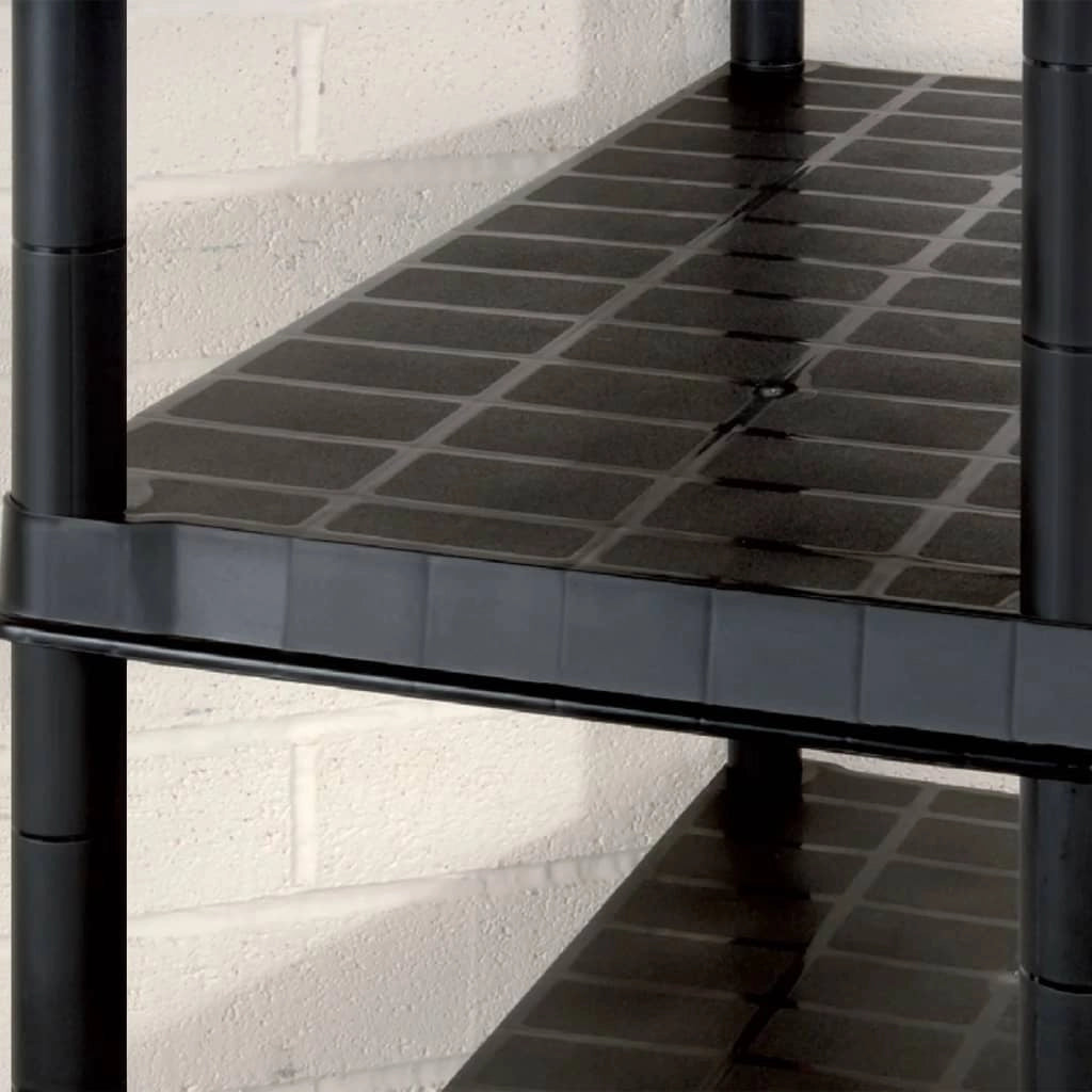 Scaffale portaoggetti a 5 ripiani 366 x 45,7 x 185 cm Plastica nera 02_0045706