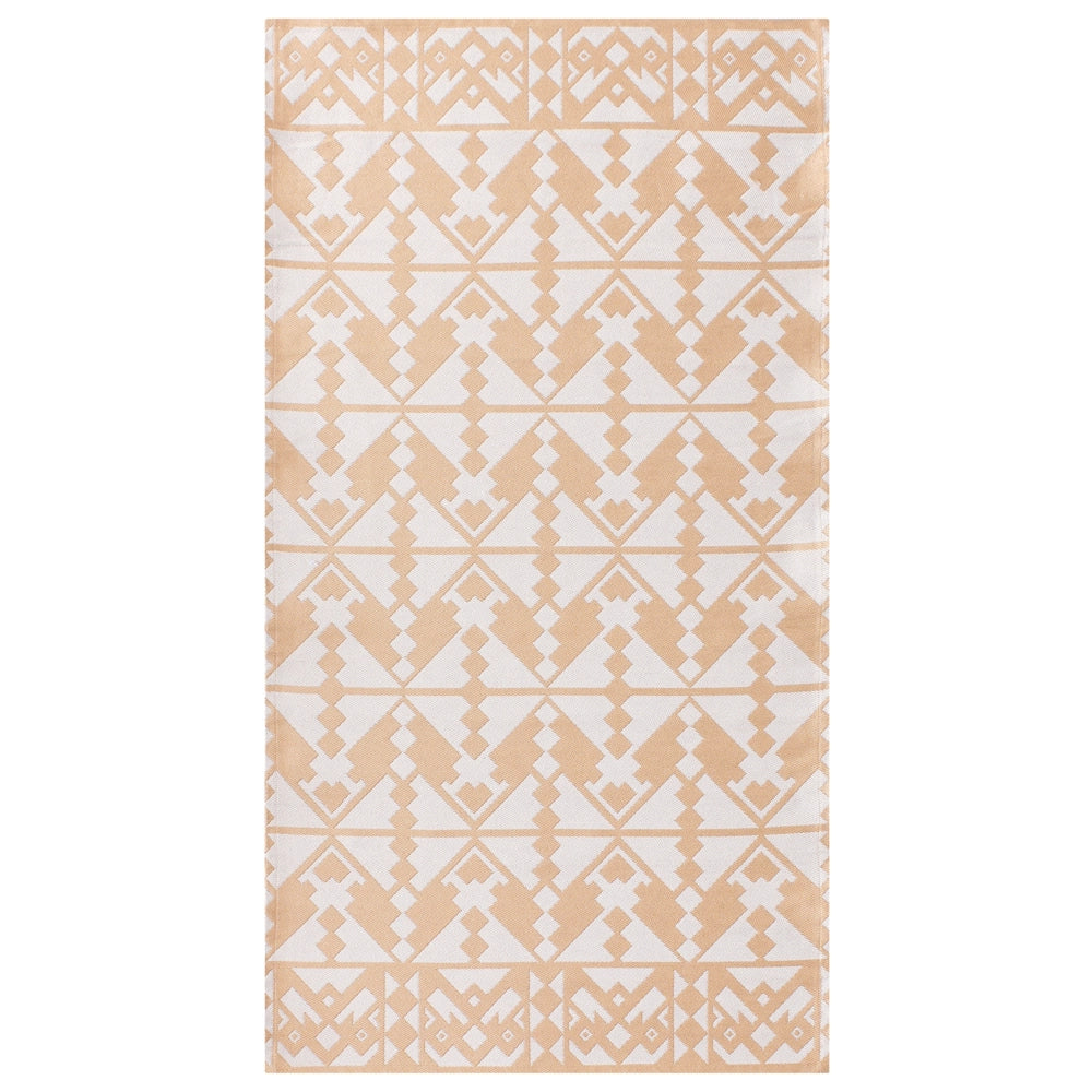 Tappeto per interni e per esterni con motivo geometrico 80 x 150 cm Beige moderno balcone patio