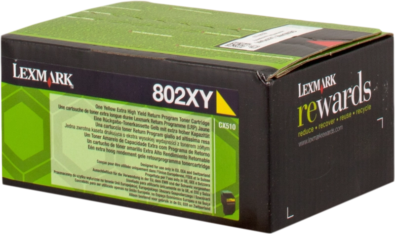 ORIGINAL Lexmark toner giallo 802XY 80C2XY0 ~4000 Seiten cartuccia di stampa riutilizzabile