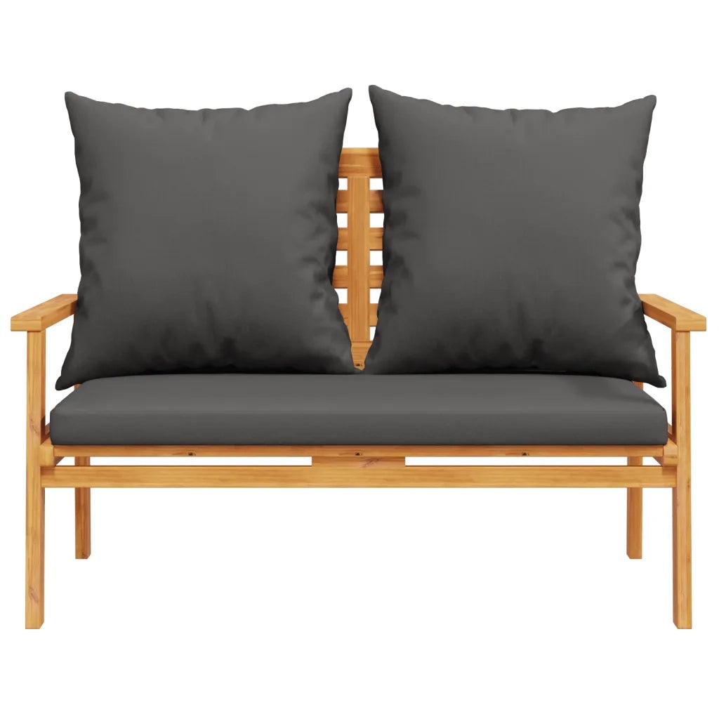 Set Salotto da Giardino 4pz con Cuscini Legno Massello Acacia