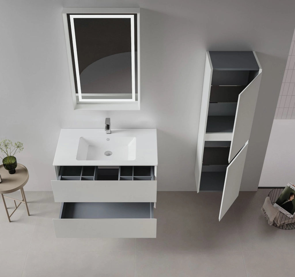 Mobile lavabo "Nest 91 v2" - 91 x 51 x 55 cm - Cashmere opaco
