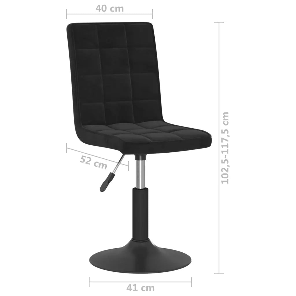 Sedie da Pranzo Girevoli 6 pz Nere in Velluto 3089297