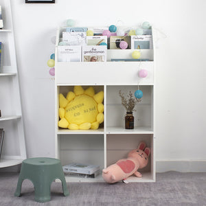 Libreria Cameretta Bambini Legno Scaffale 5 Ripiani Porta Giocattoli Libri Bianco