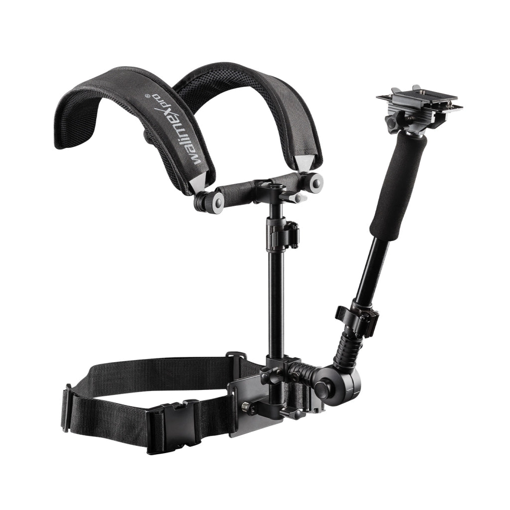 Treppiede a spalla video per fotocamera e videocamera, ergonomico, regolabile e confortevole, ideale per fotografie e riprese a lungo termine, con piastra a sgancio rapido e anello zoom