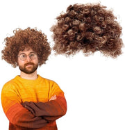 Pruika a forma di Afro - Capelli sintetici - Biondo scuro - Dimensione universale - Ideale per Carnevale/Cosplay