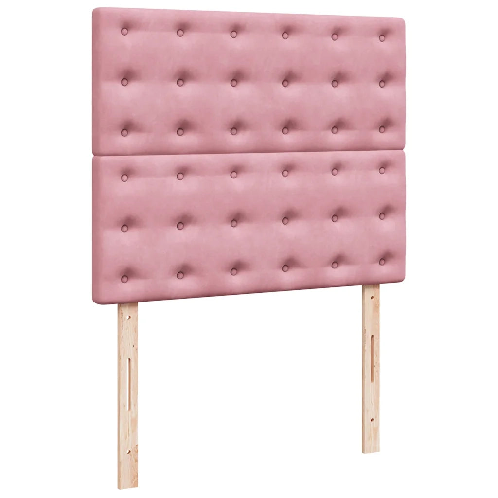 Giroletto a Molle con Materasso Rosa 120x200 cm in Velluto