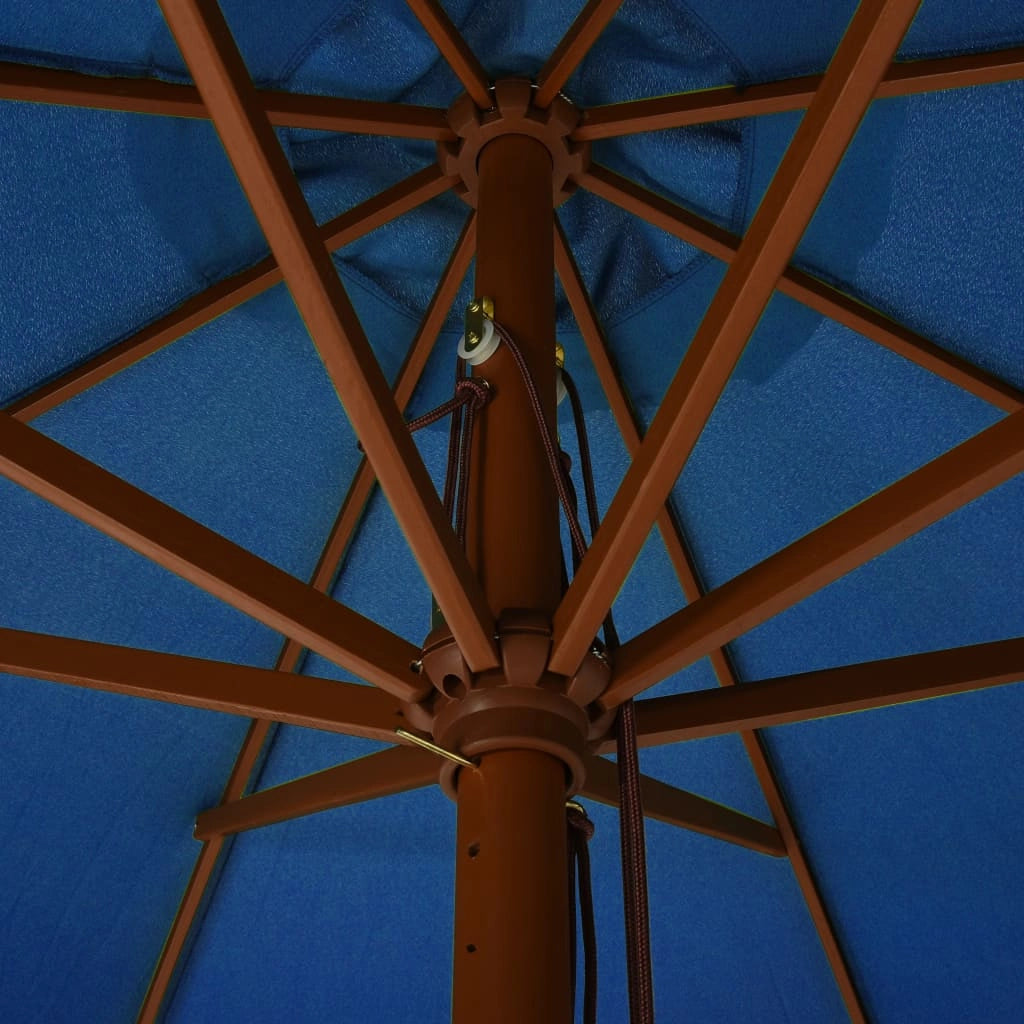 Ombrellone con palo in legno 330 cm blu 02_0008121