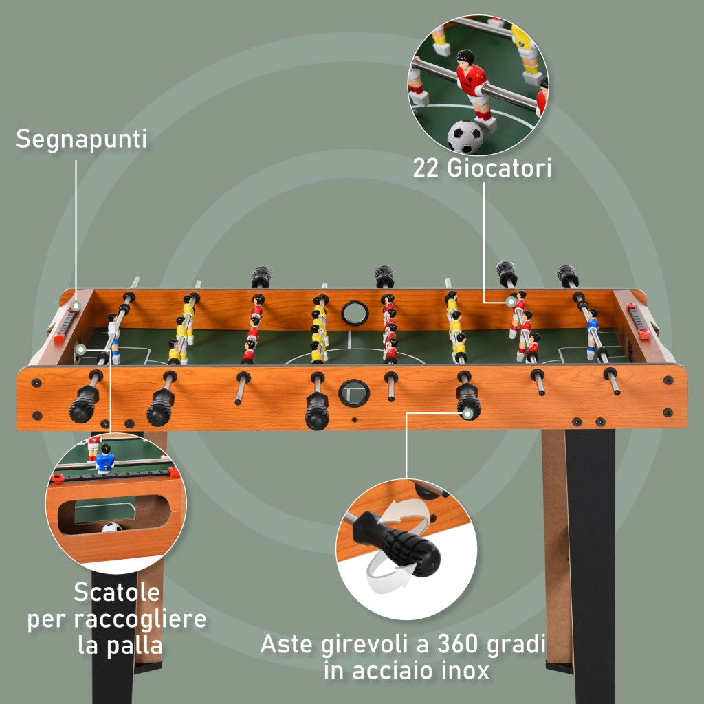 Calcio Balilla in Legno ¨C zephmum ¨C con Giocatori e Accessori