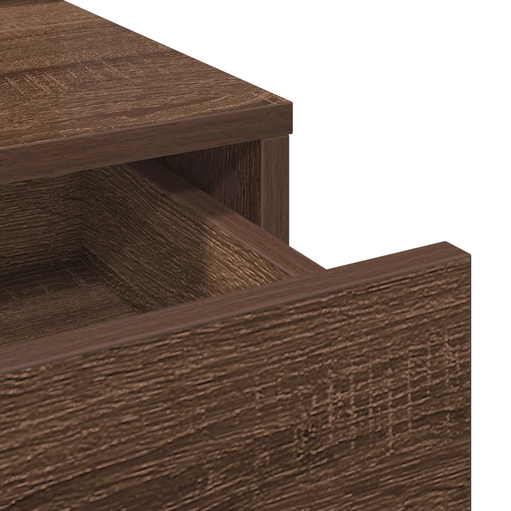 Tavolo da toeletta con luci LED Rovere marrone 50x41x140 cm
