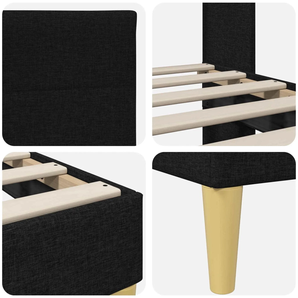 Struttura del letto con testiera Nero 200 x 200 cm Tessuto 42027608