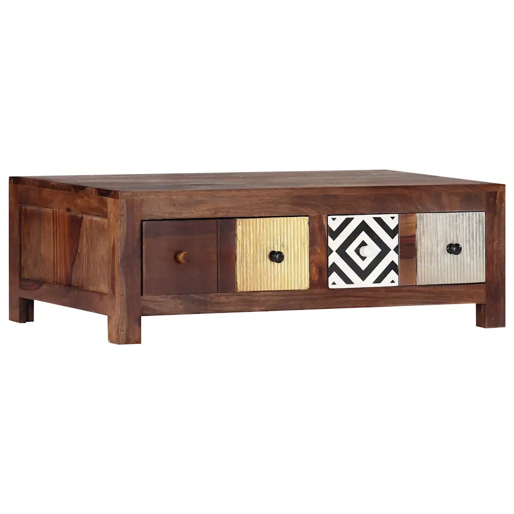 Tavolino da Salotto-Tavolino da soggiorno-Tavolo 90x50x30 cm in Legno Massello di Acacia