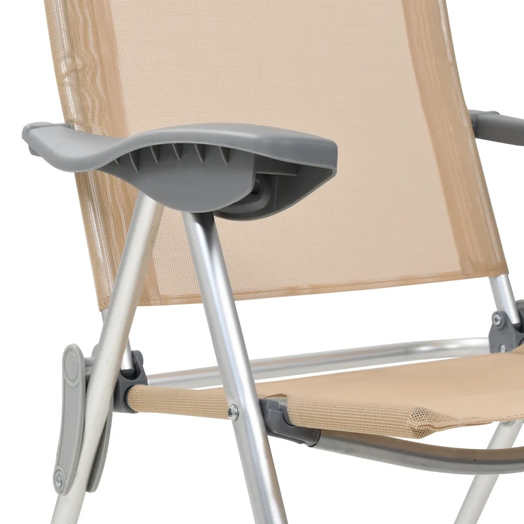 Sedie Pieghevoli da Campeggio 4 pz in Alluminio Crema CFW3275765