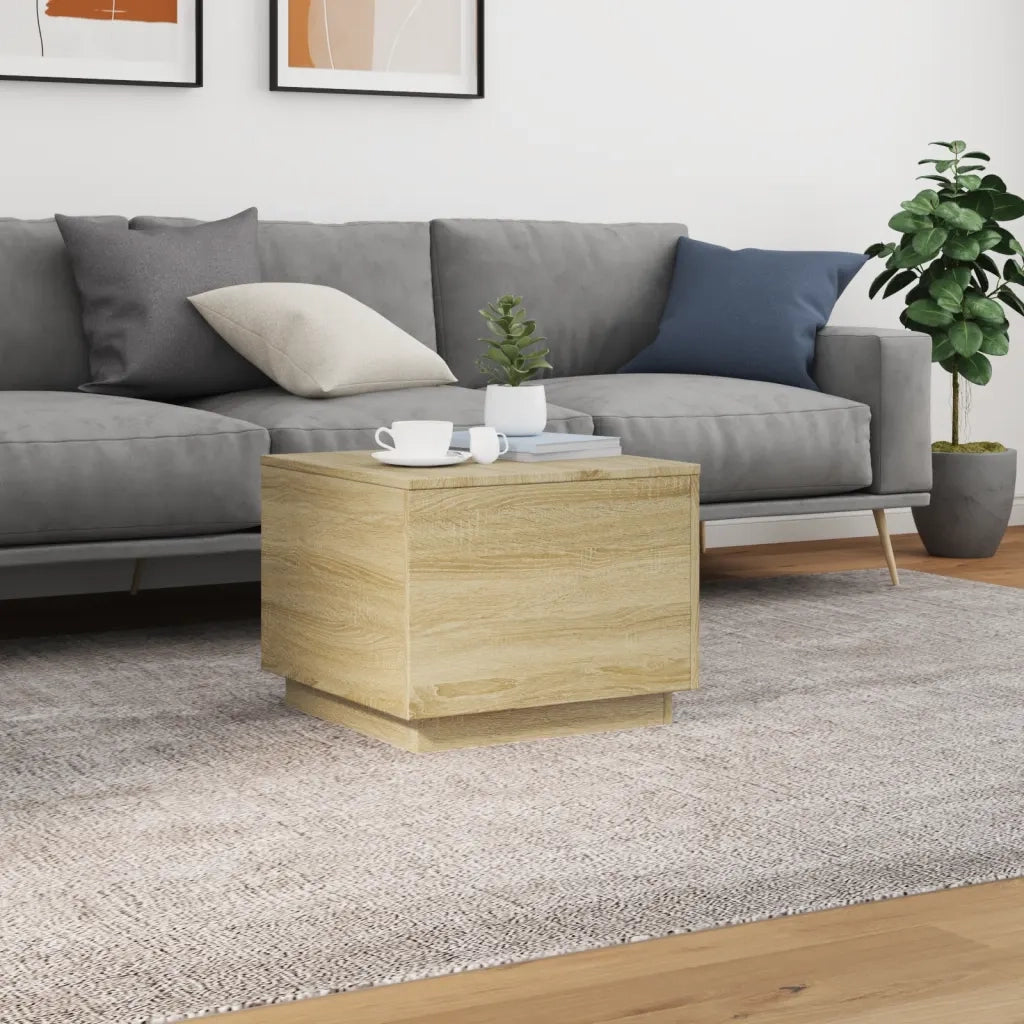 Tavolino da Salotto Gambe in Metallo Rovere Sonoma 50x50x40 cm 839870