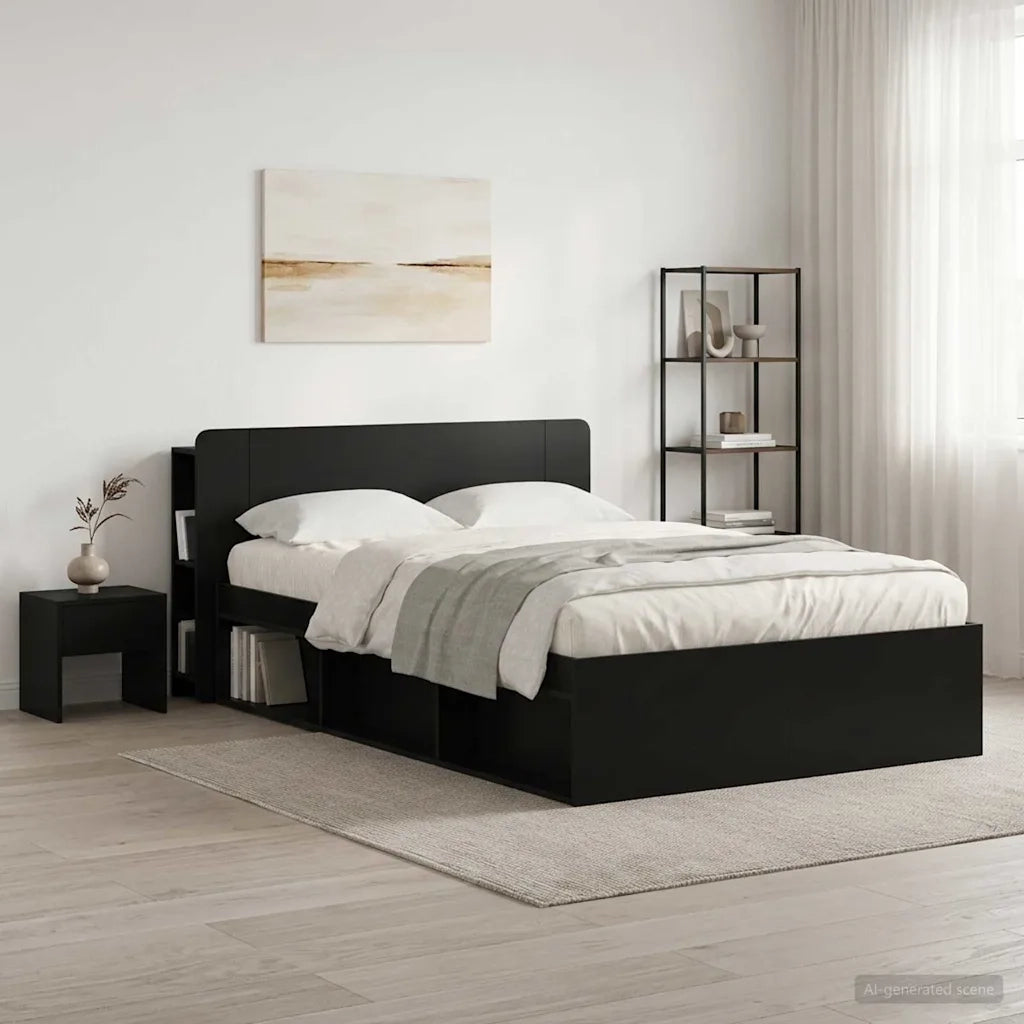 Testata del letto Nero 135 x 18,5 x 80 cm Legno ingegnerizzato