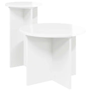 Set tavolini 2 pcs Bianco Lucido Legno ingegnerizzato