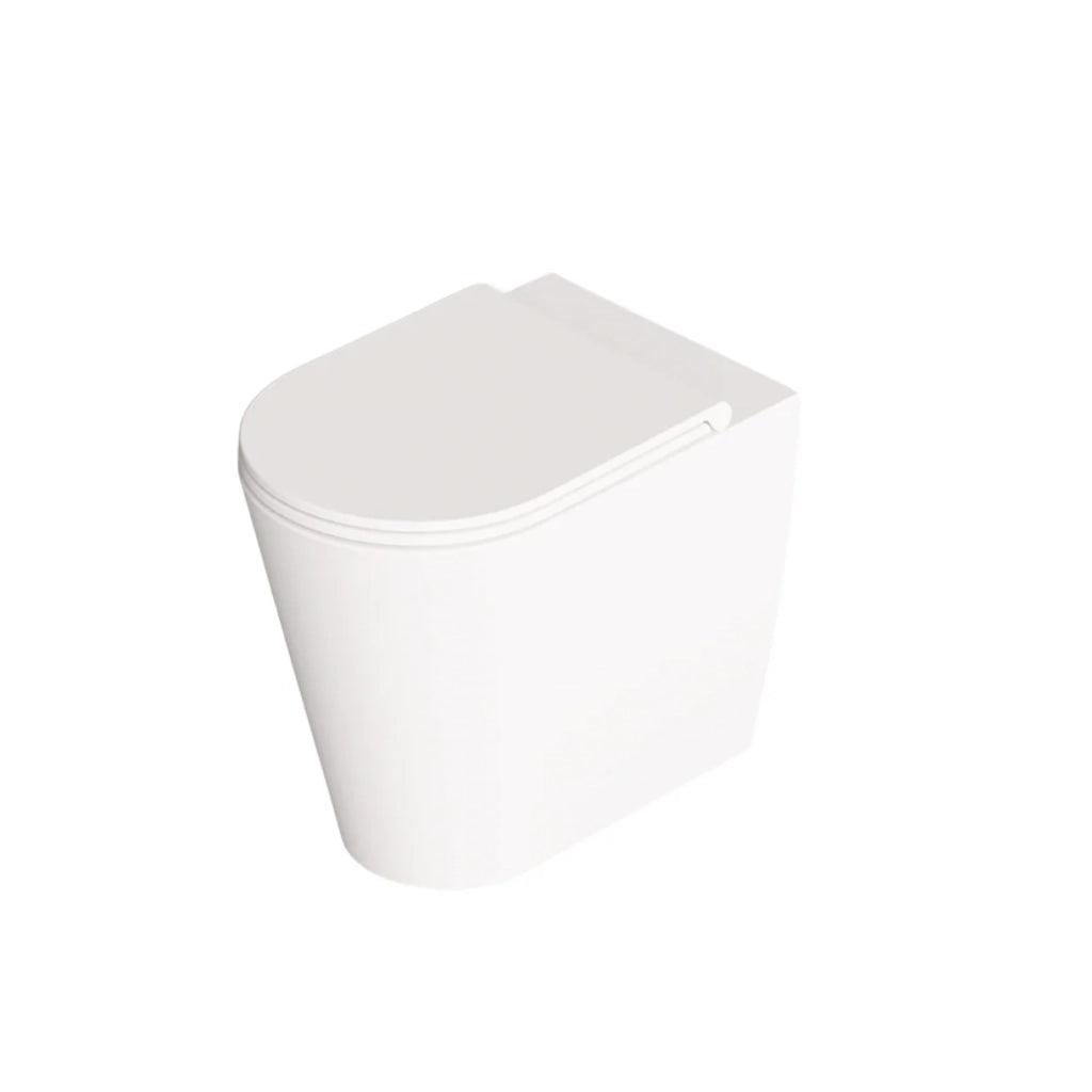 Coppia Di Sanitari Da Terra Alice Ceramica Filo Muro Senza Brida Bianco Opaco "Hide Round"