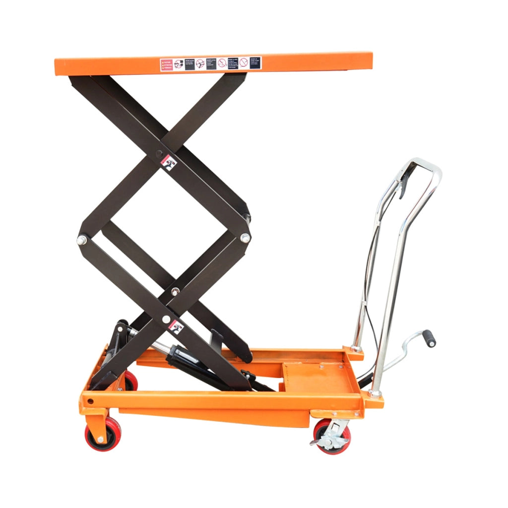 Tavolo di lavoro idraulico mobile, portata 500 kg, altezza 900 mm (a forbice).