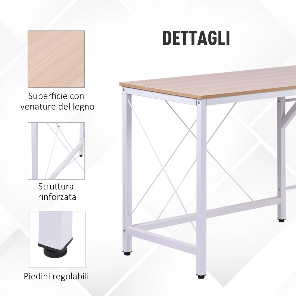 EasyComfort Scrivania Angolare a L con Piedini Regolabili, Scrivania pc in Legno e Acciaio, 150x150x76 cm, Rovere