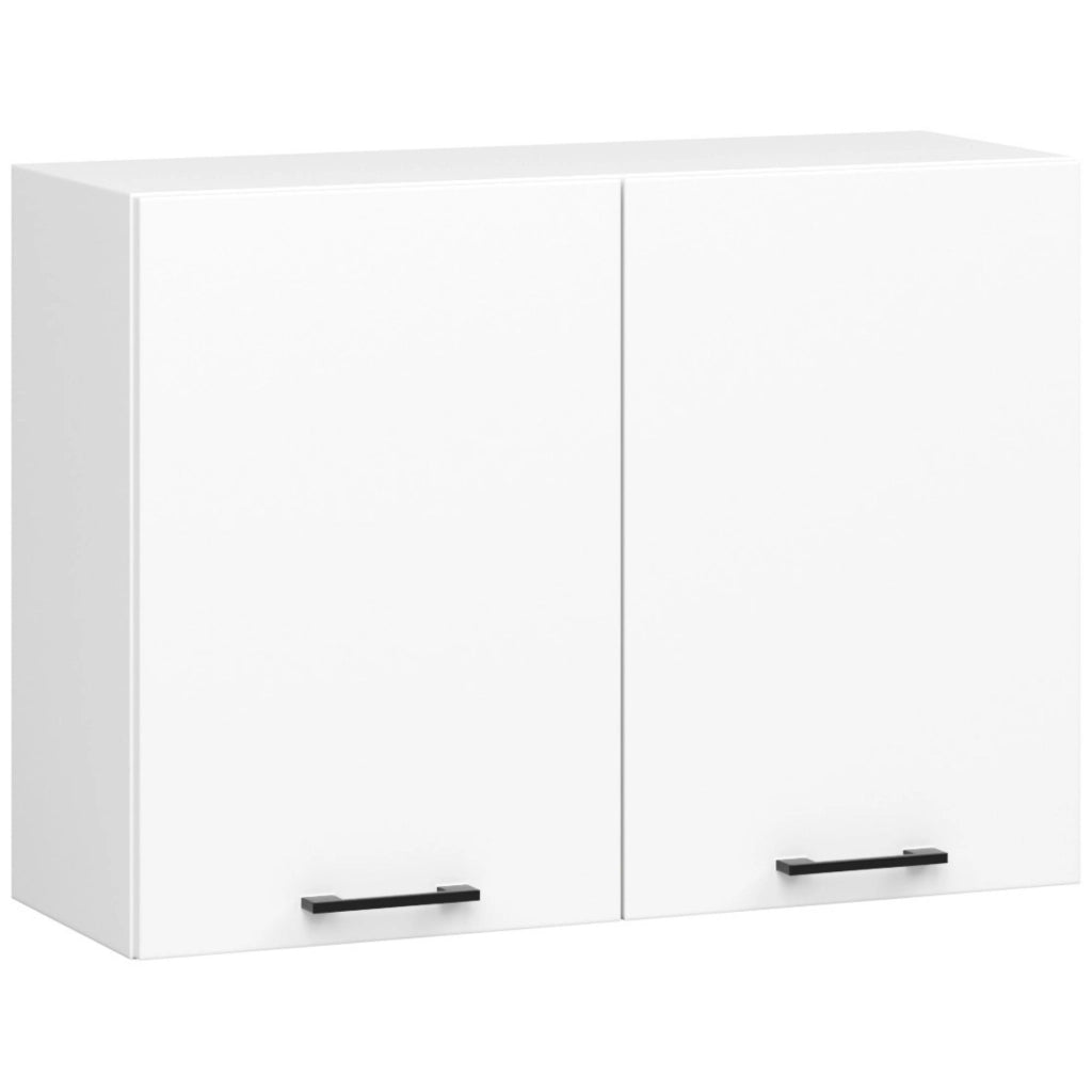 AKORD Set di Mobili da Cucina OLIWIA 180 cm Bianco 180 cm 7 ante 1 cassetto inserto frontale Cemento 180x46x203 cm