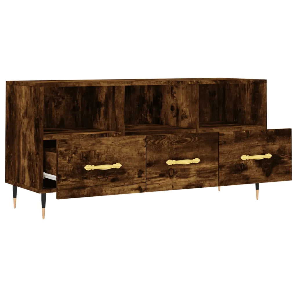 Mobile Porta TV Rovere Fumo 102x36x50 cm in Legno Multistrato 829017