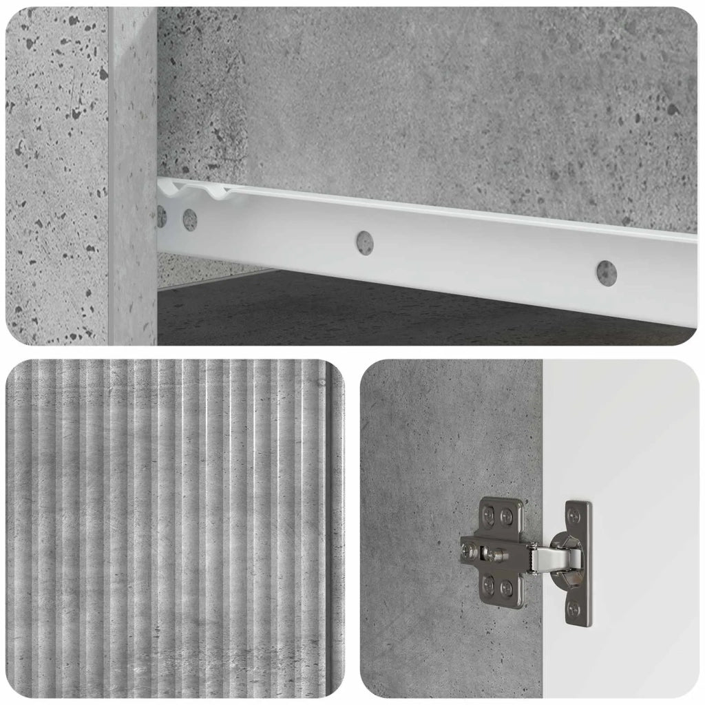Credenza Grigio Cemento 66 x 34,5 x 90 cm Legno ingegnerizzato