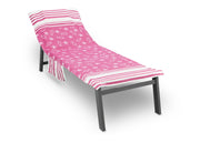 Telo Mare Lettino Spiaggia Piscina Con Cuscino Imbottito E Tasche Fishy Fucsia