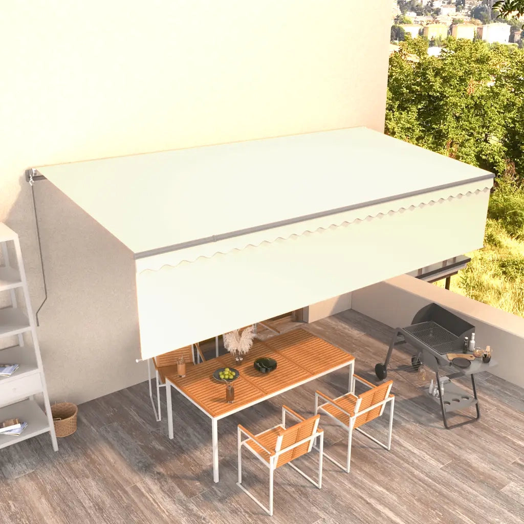 Tenda da Sole Retrattile Manuale con Parasole 6x3 m Crema cod mxl 43733