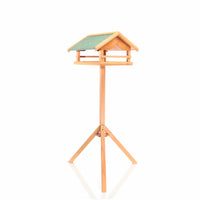 Toboli Mangiatoia per uccelli con palo in legno Per uccelli selvatici 119 cm Tetto in bitume