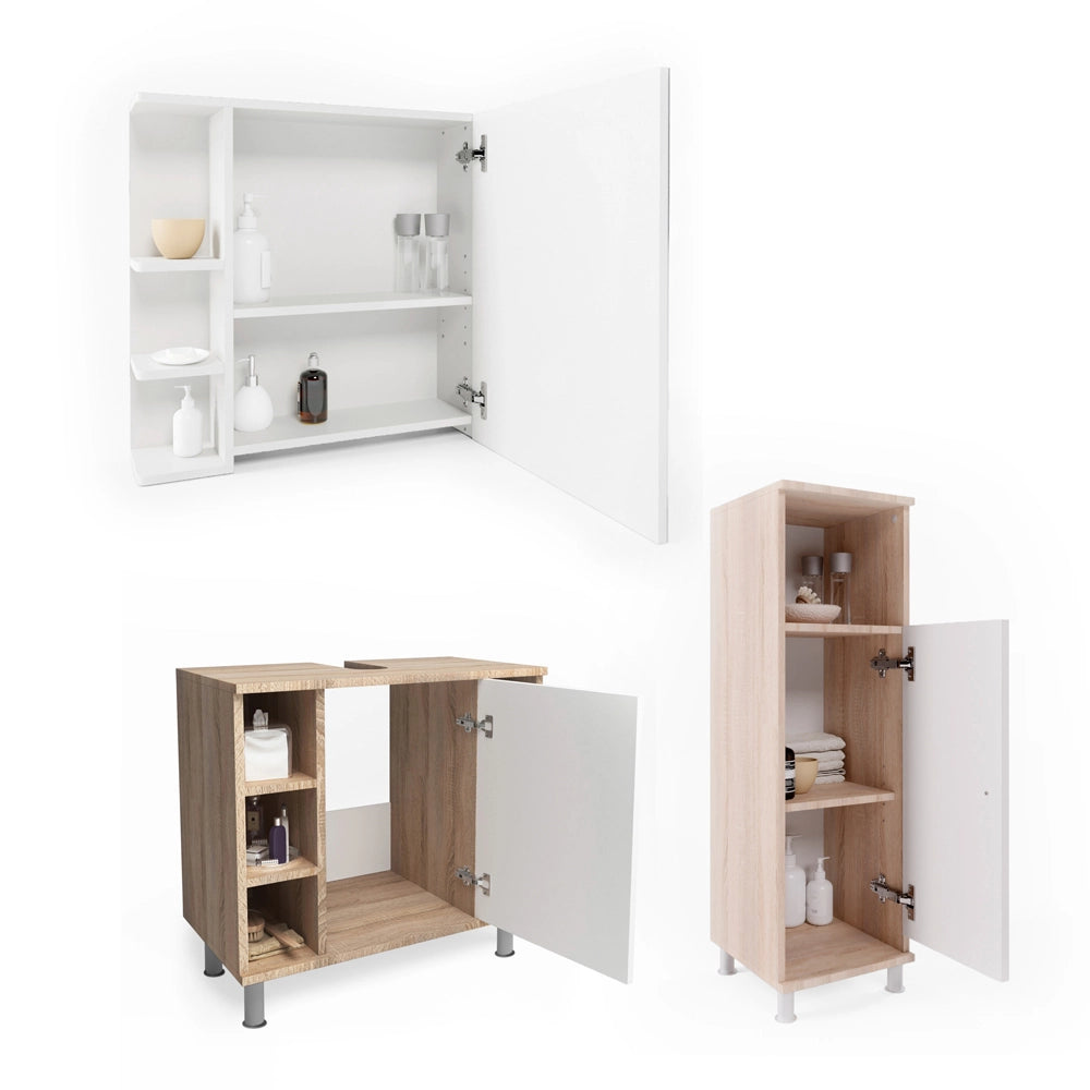 Vicco Set mobili bagno Sonoma 3 parti