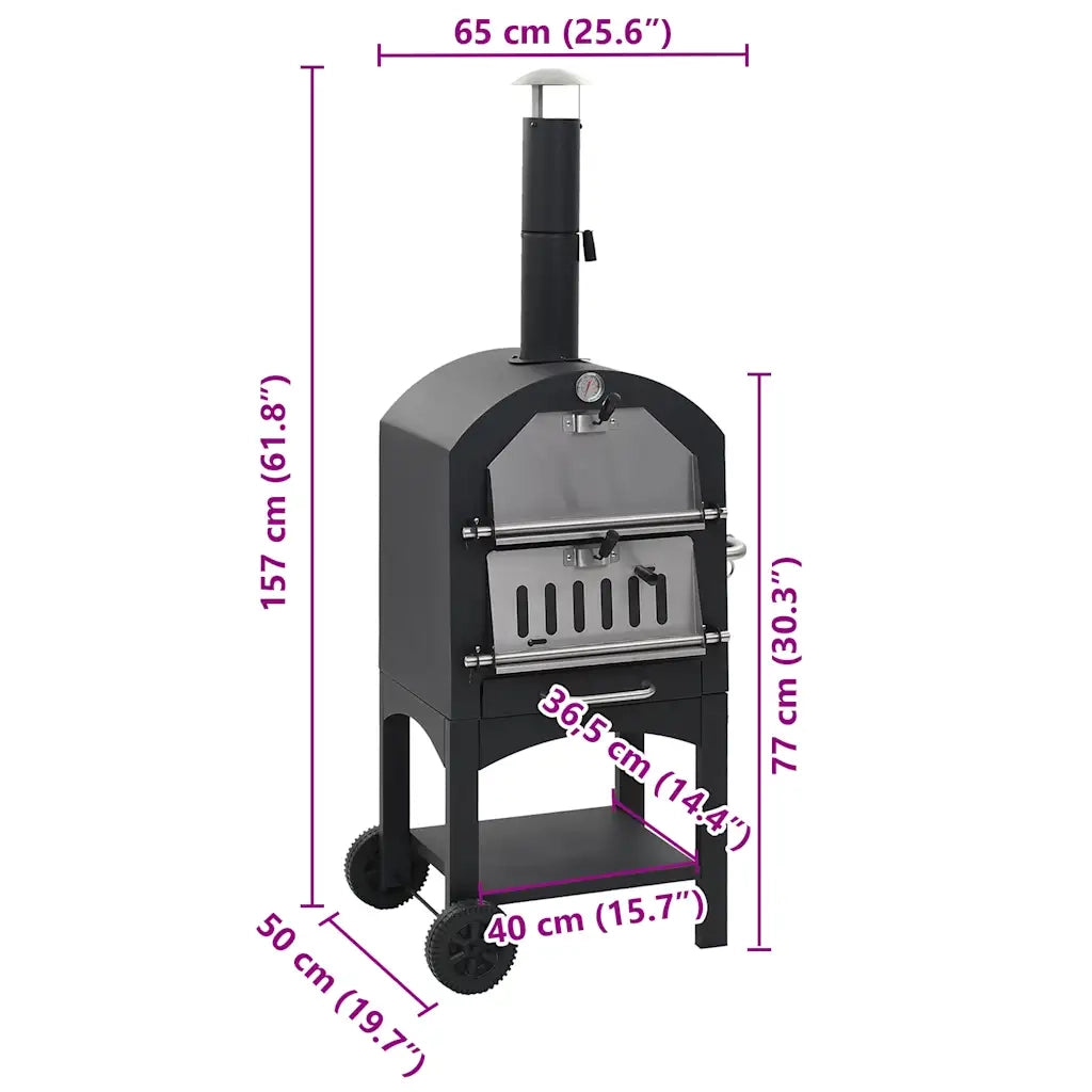 Forno Pizza Esterno a Carbonella con Pietra Refrattaria 44279