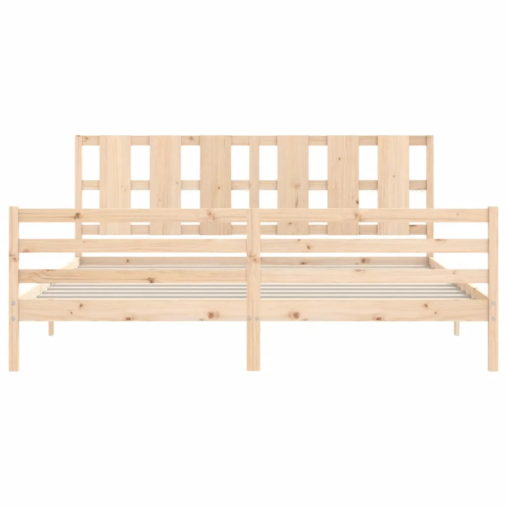 Giroletto con Testiera-Struttura Letto con testiera 200x200 cm in Legno Massello 219981