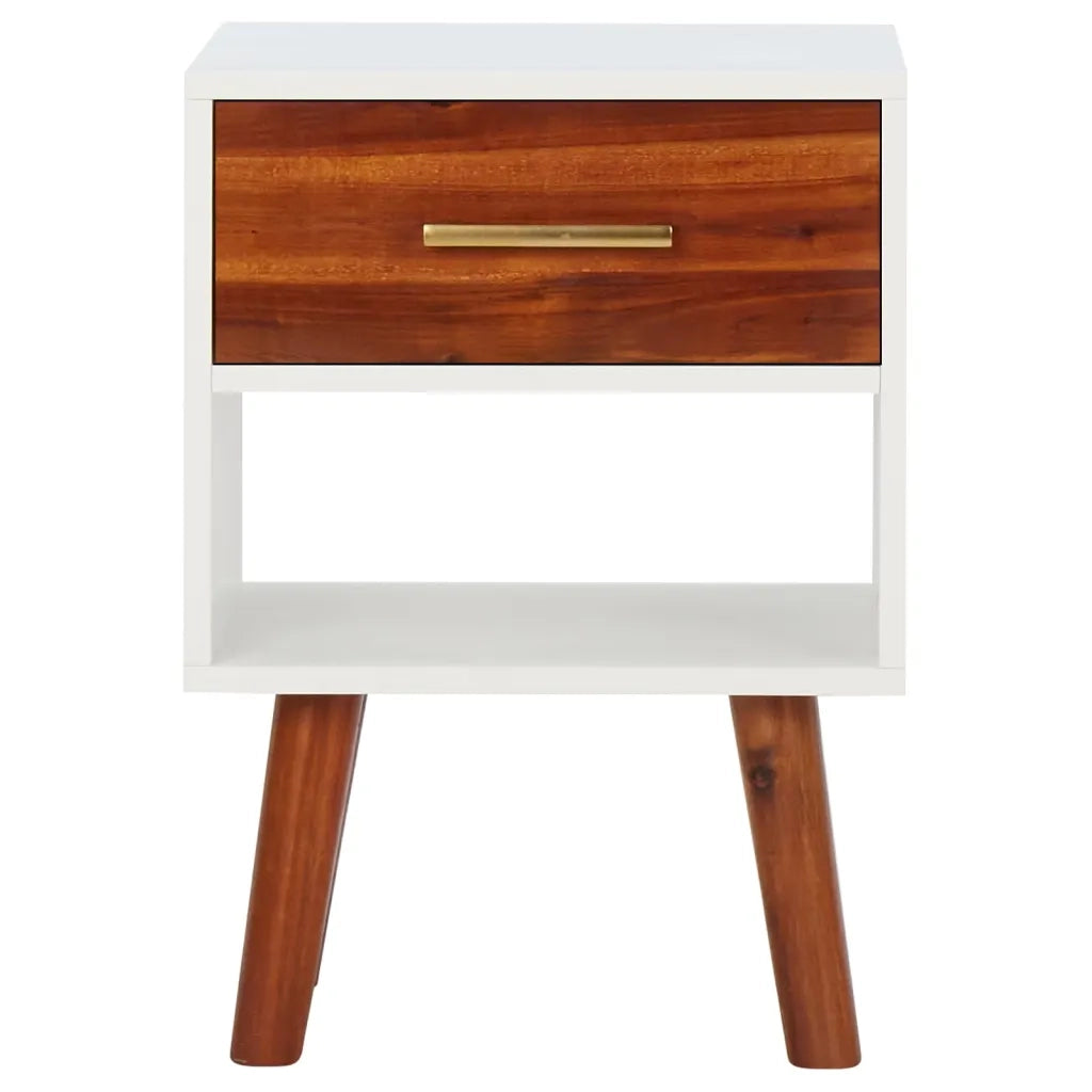Comodini in Legno Massello di Acacia 2 pz-Set di 2 Tavolino da notte 40x30x57 cm