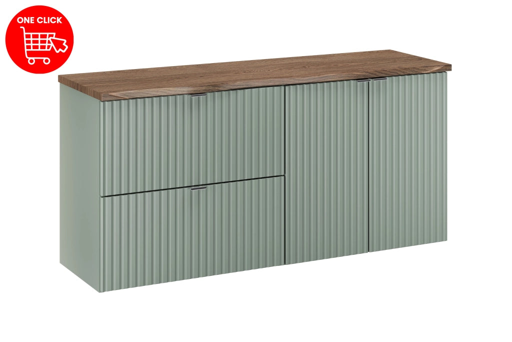 Set mobili bagno 120 cm con piano Line Reed Green 120 x 1401 x 40 cm