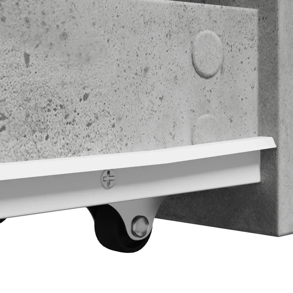 vidaXL Armadietto da Bagno Stretto con Ruote Grigio Cemento Truciolato