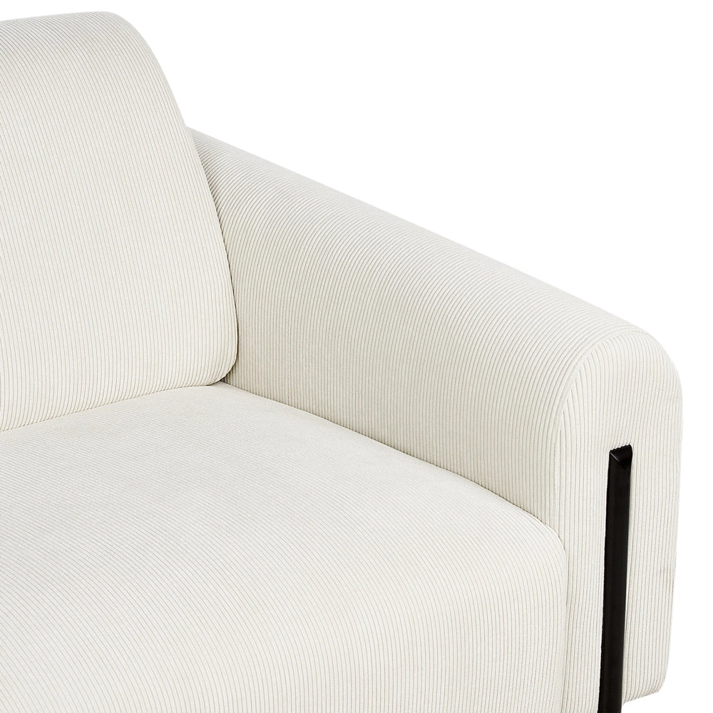 Divano 3 posti rivestito in velluto bianco schienale regolabile stile moderno