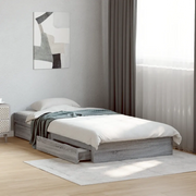 Giroletto Cassetti-Struttura Letto con contenitore Grigio Sonoma 90x200 cm Legno Multistrato 904119