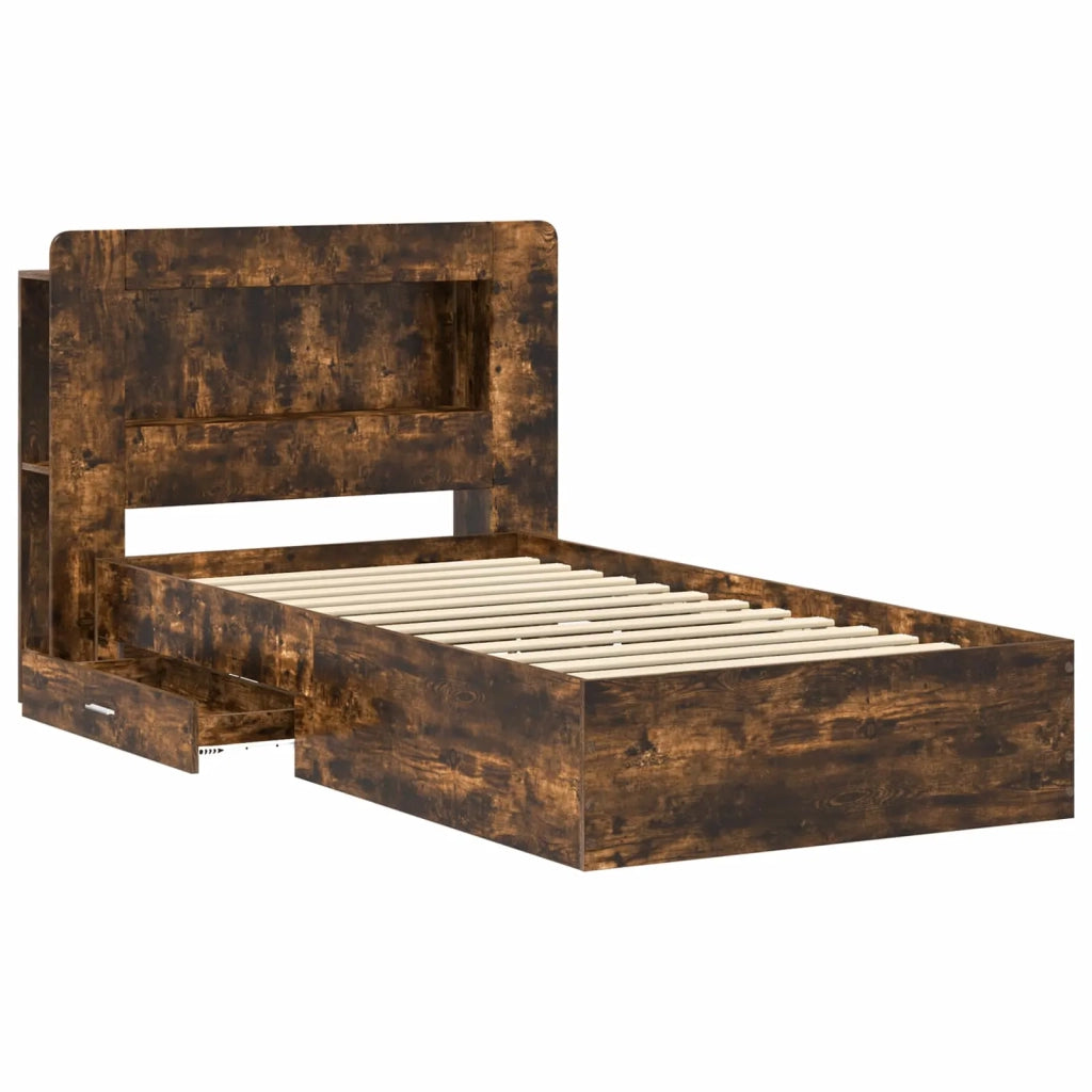 Telaio del letto con storage Rovere Fumo 80 x 200 cm
