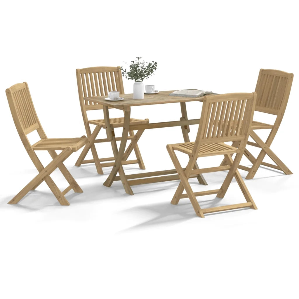 Set da Pranzo per Giardino 5 pz | Set Salotto da Giardino in Legno Massello di Acacia