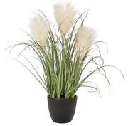 Grassia artificiale, pianta di erba artificiale alta in vaso, arricchimento di erba artificiale, piante di erba solitarie, erba decorativa 42cm, decorazione di tavolo di erba artificiale, bianca