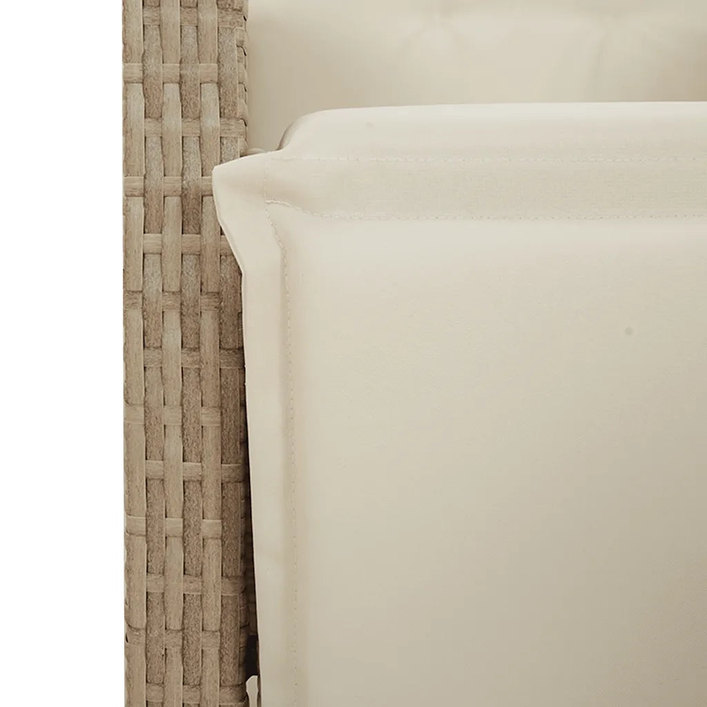 Set da Pranzo da Giardino 9 pz con Cuscini Beige in Polyrattan 3212495